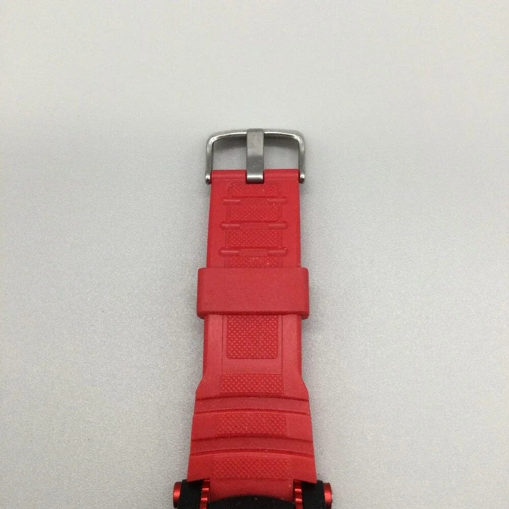 Armitron Pro Sport Mens Watch 53mm Gray Digital Backlight Red Resin Alarm 100M